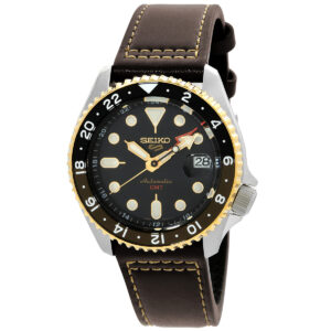 Home seiko 5 sports skx gmt automatic black dial men's watch ssk036