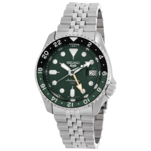 seiko 5 sports skx gmt automatic green dial sprite bezel men's watch ssk035