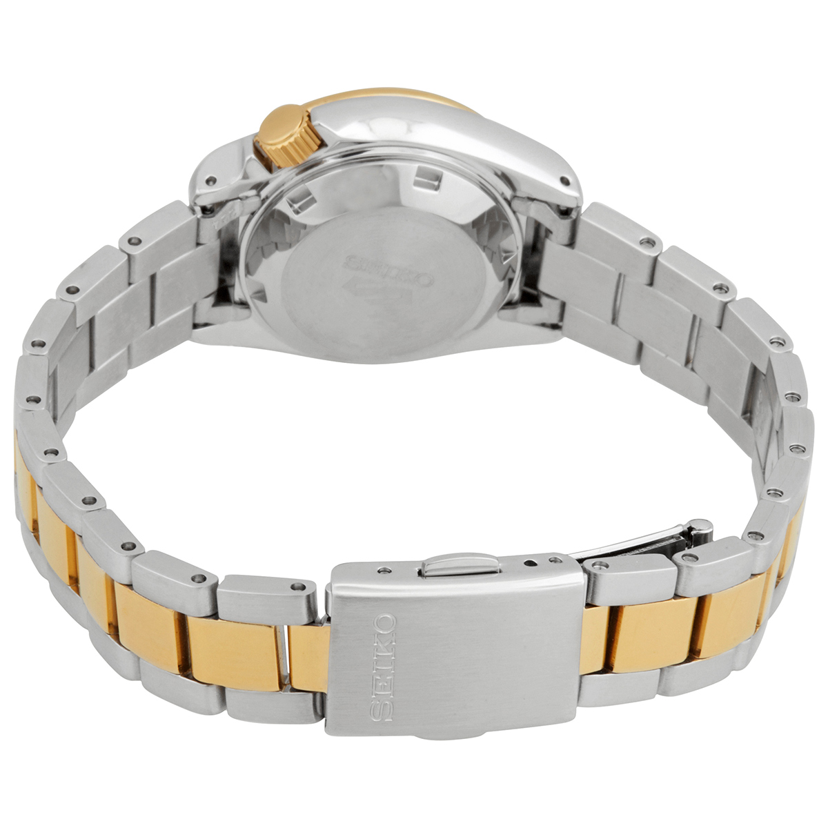 seiko 5 sports white dial two tone ladies watch sre004k1 seiko 5 sports white dial two tone ladies watch sre004k1
