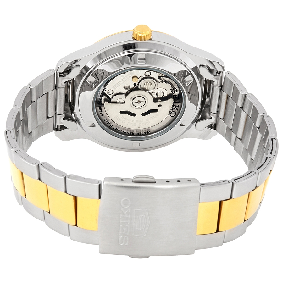 seiko series 5 automatic white dial two tone men's watch snkp14k1s seiko series 5 automatic white dial two tone men's watch snkp14k1s