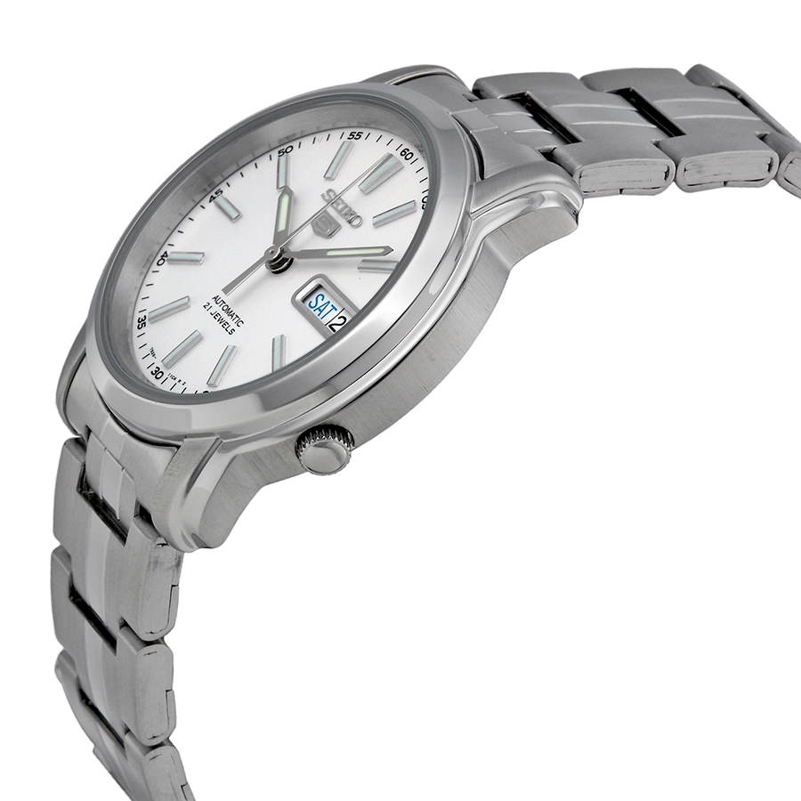 seiko automatic white dial stainless steel men's watch snkl75 seiko automatic white dial stainless steel men's watch snkl75