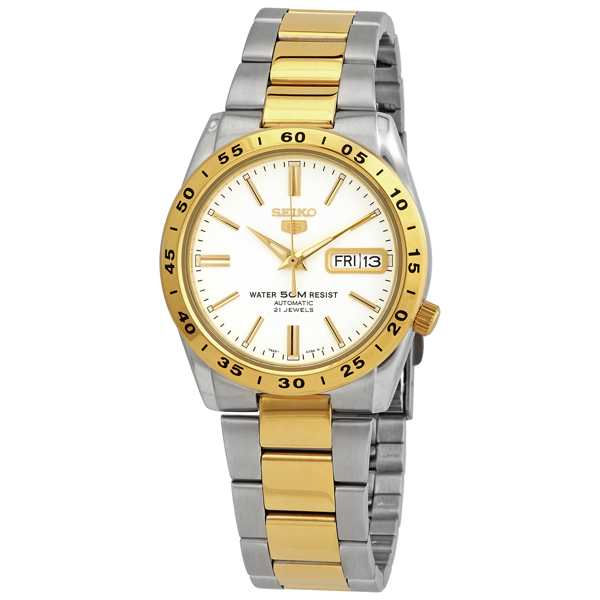seiko automatic white dial two tone ladies watch snke04 seiko automatic white dial two tone ladies watch snke04