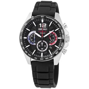 Home seiko essentials chronograph quartz black dial men's watch ssb347