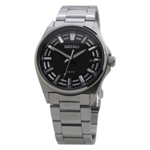 Home seiko classic quartz black dial men's watch sur505p1