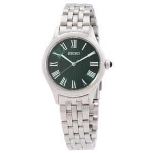 Витрина seiko classic quartz green dial ladies watch sur611p1