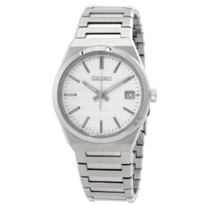 Витрина seiko classic quartz white dial men's watch sur553p1