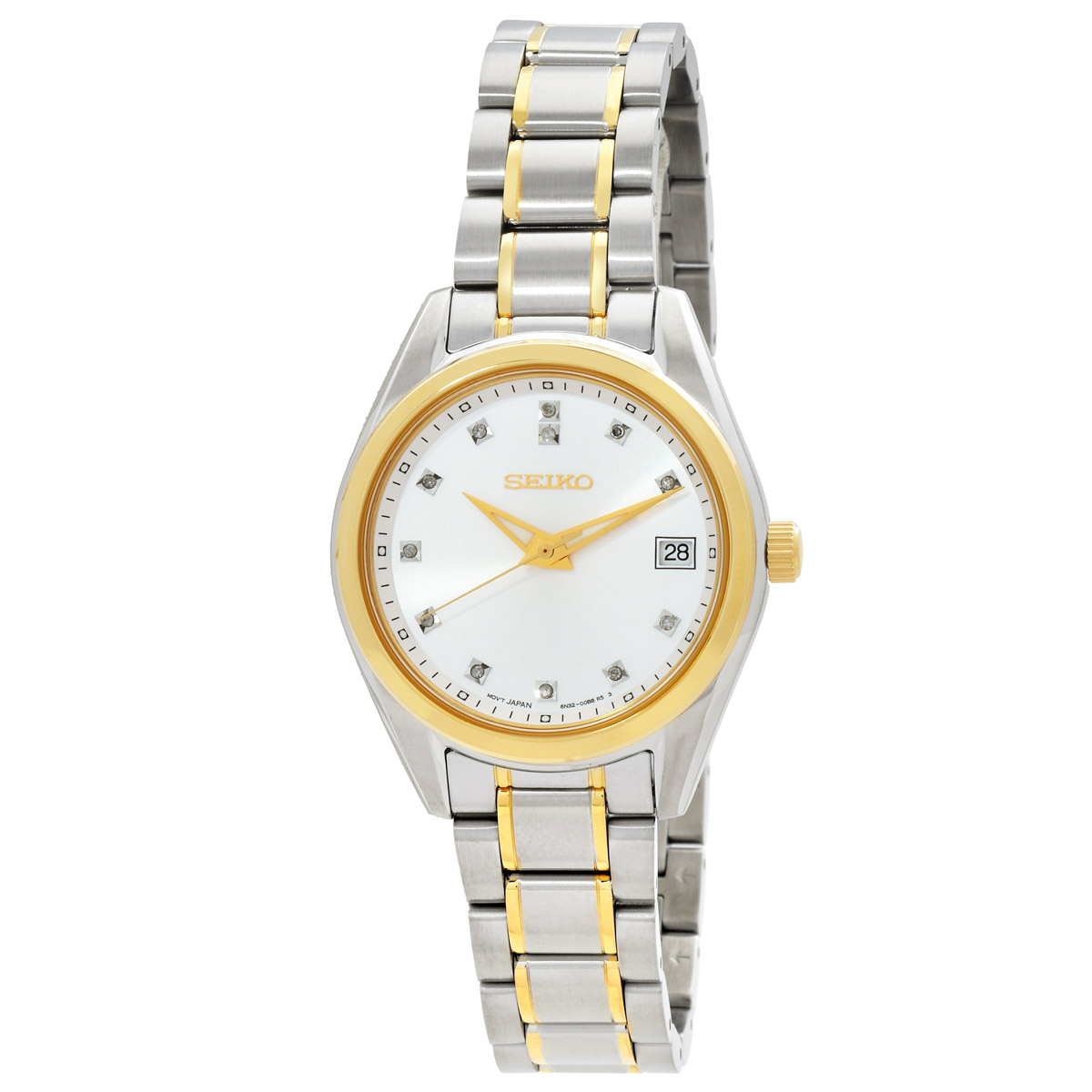 seiko diamonds quartz silver dial two tone ladies watch sur582p1 seiko diamonds quartz silver dial two tone ladies watch sur582p1