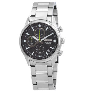 Home seiko dress chronograph quartz black dial men's watch ssb419p1