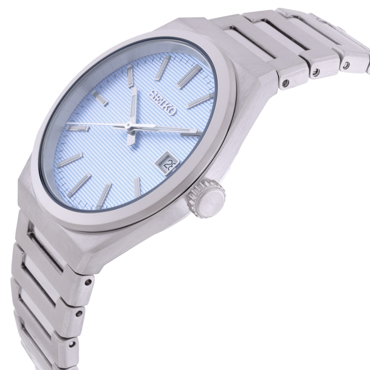 seiko essentials quartz light blue dial watch sur599p1 seiko essentials quartz light blue dial watch sur599p1