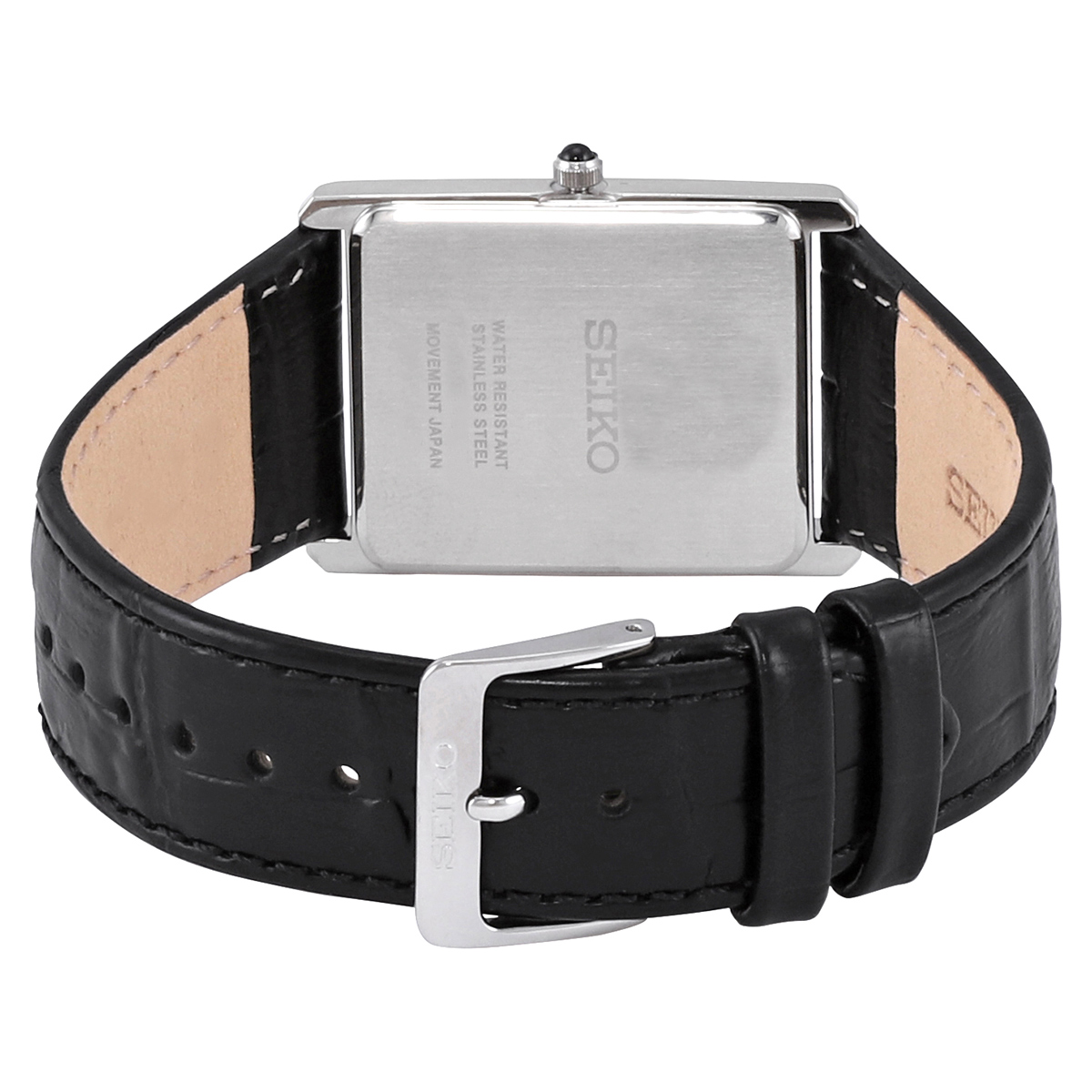 seiko essentials quartz white dial black leather men's watch swr049 seiko essentials quartz white dial black leather men's watch swr049