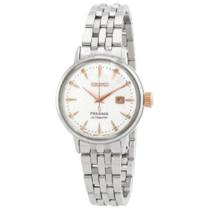 Витрина seiko presage cocktail automatic diamond white dial ladies watch sre009j1