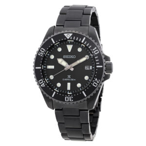 Home seiko prospex solar black dial men's watch sne599