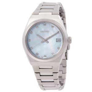 Home seiko quartz blue mother of pearl dial ladies watch sur603p1