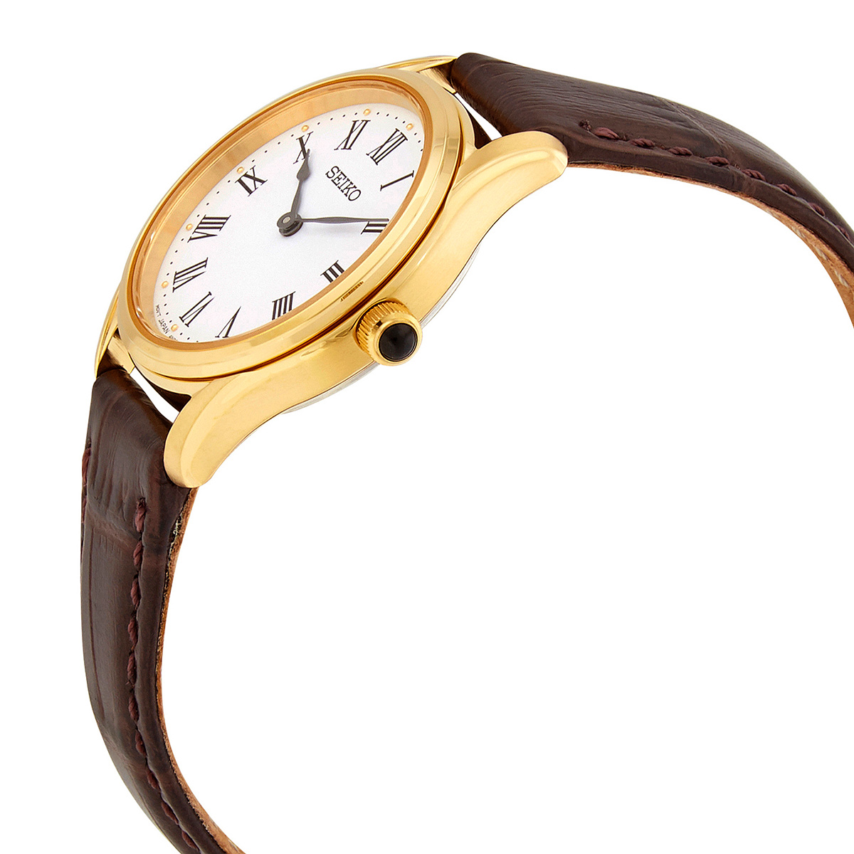 seiko quartz white dial brown leather ladies watch swr072p1 seiko quartz white dial brown leather ladies watch swr072p1