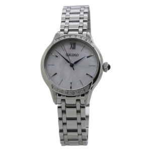 Витрина seiko quartz white dial stainless steel ladies watch srz543p1