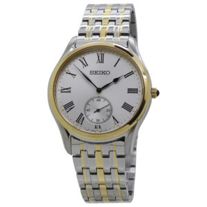 seiko quartz white dial two tone men's watch srk048p1