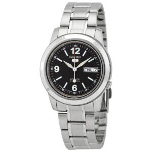 Home seiko 5 automatic black dial men's watch snke63j1