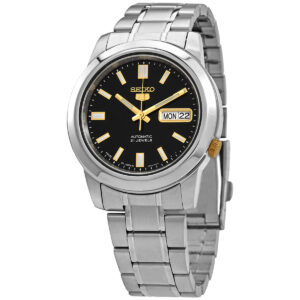 seiko 5 automatic black dial men's watch snkk17j1