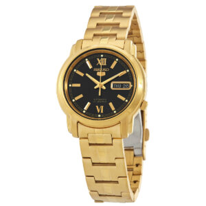 seiko 5 automatic black dial men's watch snkk86