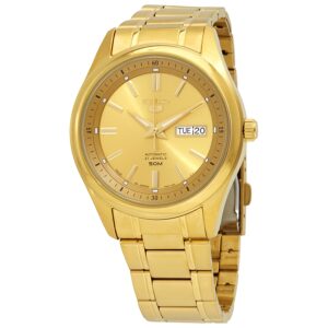 seiko 5 automatic gold dial men's watch snkn96j1