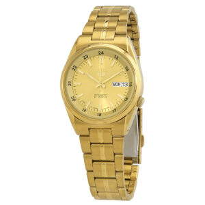 seiko 5 automatic gold dial men's watch snk574j1
