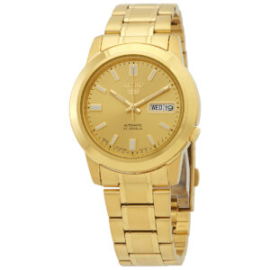 seiko 5 automatic gold dial men's watch snkk20j1