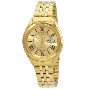 seiko 5 automatic gold dial men's watch snkl38