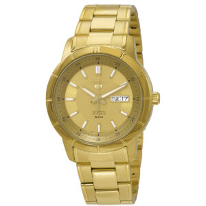 seiko 5 automatic gold dial men's watch snkn62