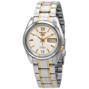 Home seiko 5 automatic silver dial men's watch snkl57