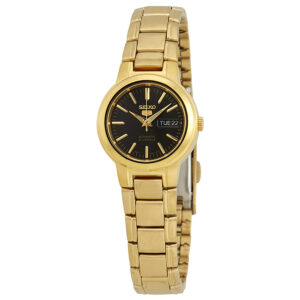 Home seiko series 5 automatic black dial ladies watch syme48