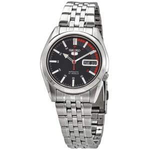 seiko series 5 automatic black dial men's watch snk375j1
