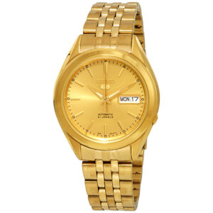 seiko series 5 automatic gold dial men's watch snkl28