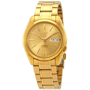 seiko series 5 automatic gold dial men's watch snkl48