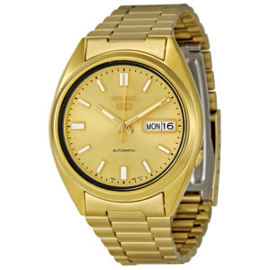 Витрина seiko series 5 automatic gold dial yellow gold tone men's watch snxs80