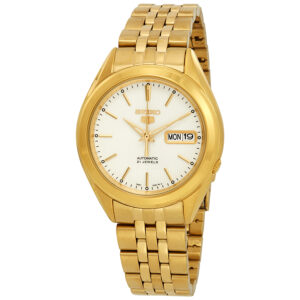 seiko series 5 automatic silver dial men's watch snkl26