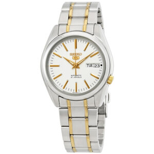 seiko series 5 automatic white dial men's watch snkl47