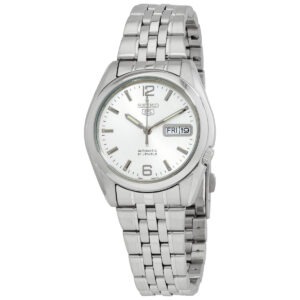 seiko series 5 automatic white dial men's watch snk385k1