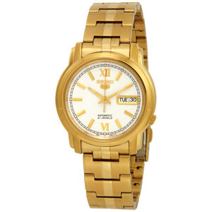 Витрина seiko series 5 automatic white dial men's watch snkk84