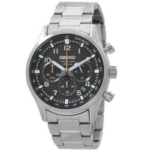 Home seiko sport chronograph quartz black dial men's watch ssb447p1