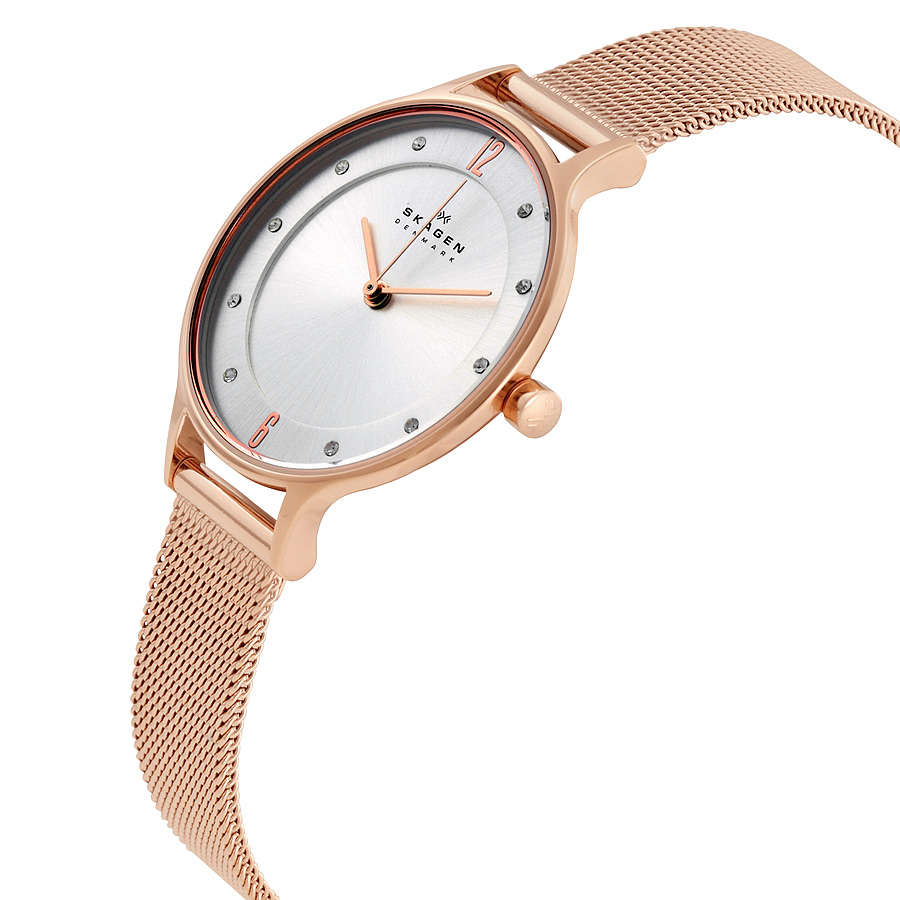 skagen anita silver dial rose gold tone ladies watch skw2151 skagen anita silver dial rose gold tone ladies watch skw2151