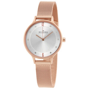 Home skagen anita silver dial rose gold tone ladies watch skw2151