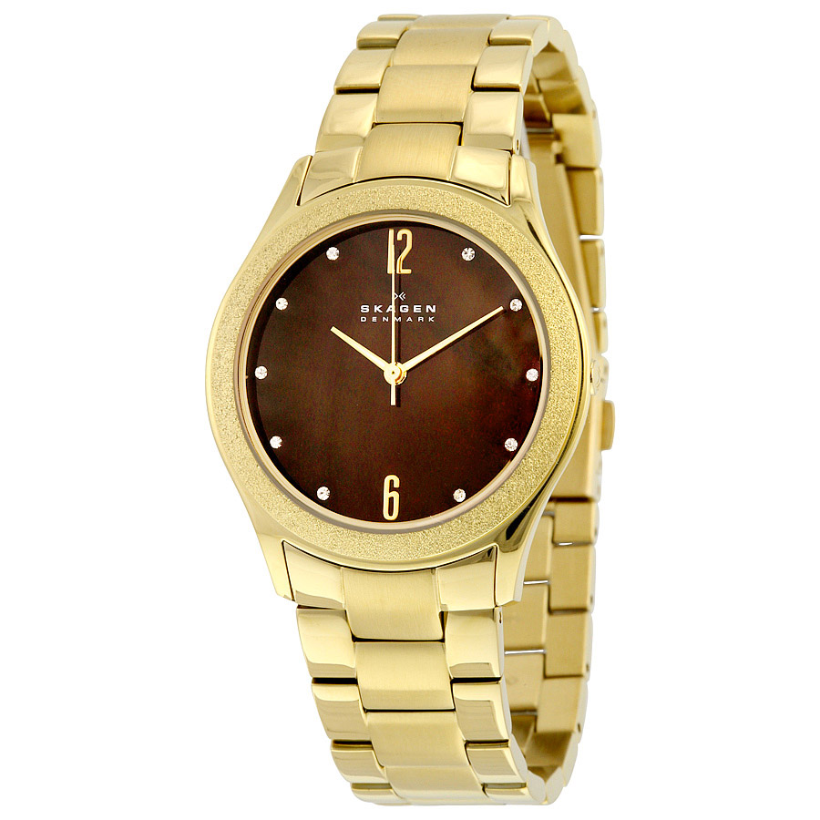 skagen brown dial gold tone ladies watch skw2108 skagen brown dial gold tone ladies watch skw2108