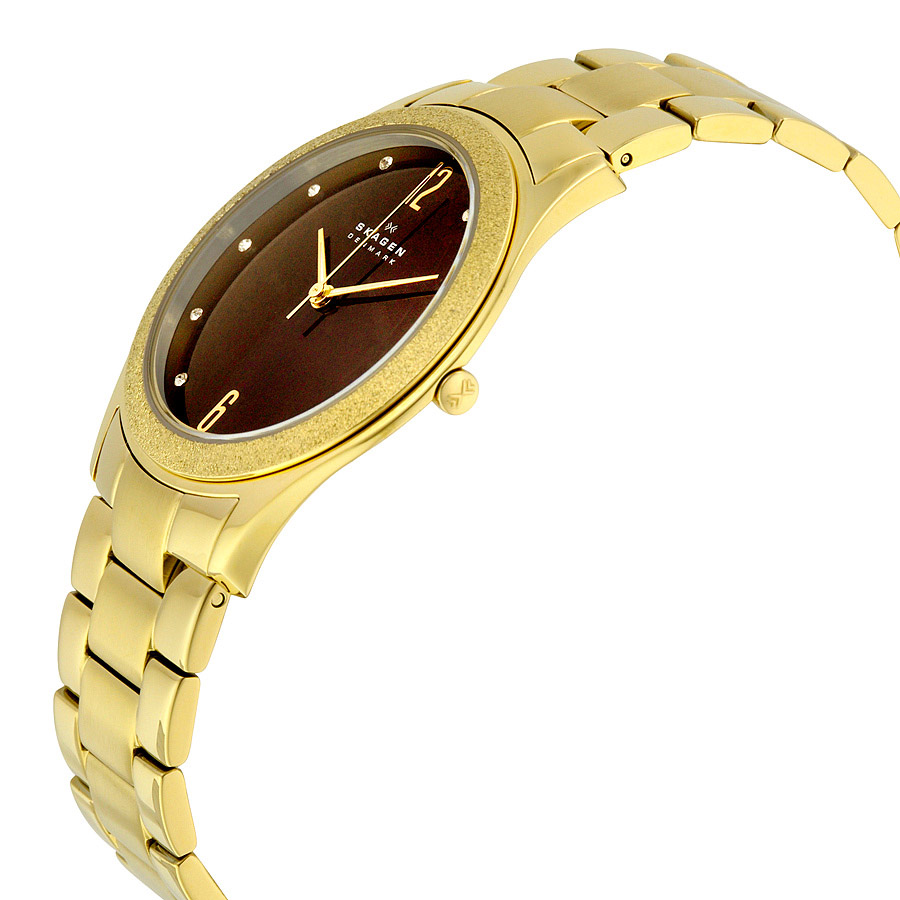 skagen brown dial gold tone ladies watch skw2108 skagen brown dial gold tone ladies watch skw2108