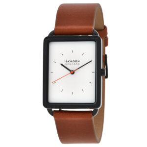 skagen hagen quartz white dial men's watch skw6929