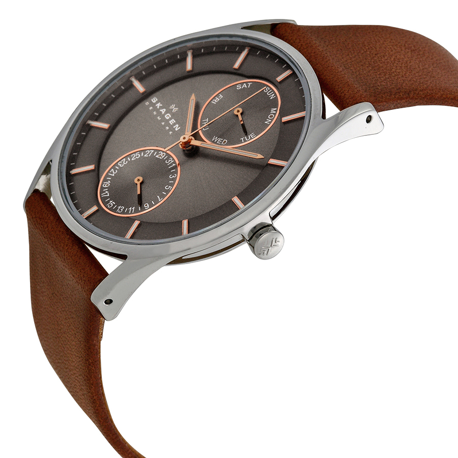 skagen holst charcoal dial brown leather men's watch skw6086 skagen holst charcoal dial brown leather men's watch skw6086