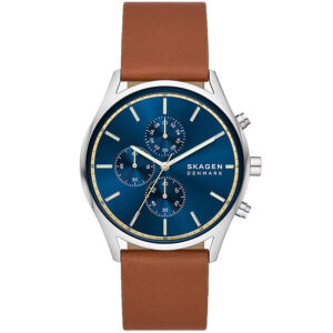 skagen holst chronograph quartz blue dial men's watch skw6916