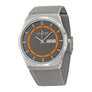 skagen melbye grey dial grey mesh men's watch skw6007