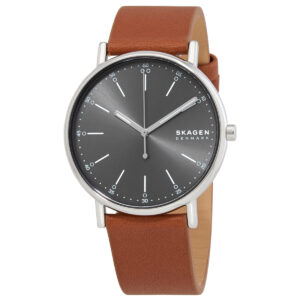 skagen quartz signature charcoal dial men's watch skw6578