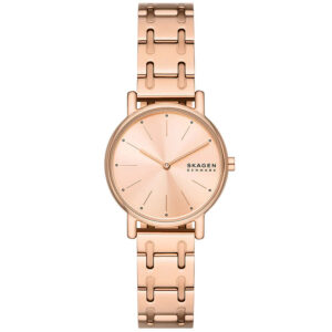 skagen signatur lille quartz rose gold dial ladies watch skw3125