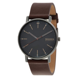 skagen signatur quartz black dial men's watch skw6860